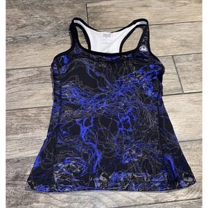 New BLUE & BLACK EVERLAST WORKOUT YOGA TOP TANK TOP SHIRT Sz SMALL Womens
